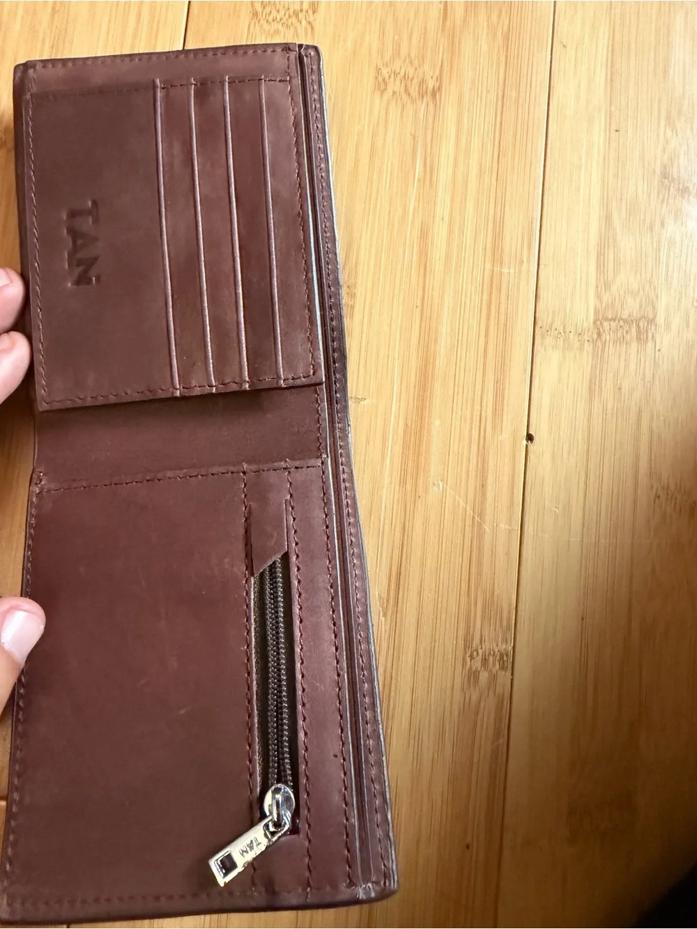 Brown Leather Bi-Fold Wallet for Men